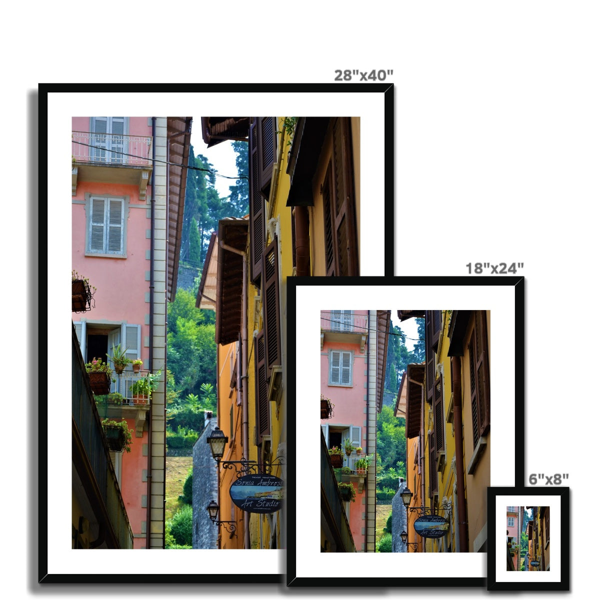 Streets: Como, Italy Framed & Mounted Print