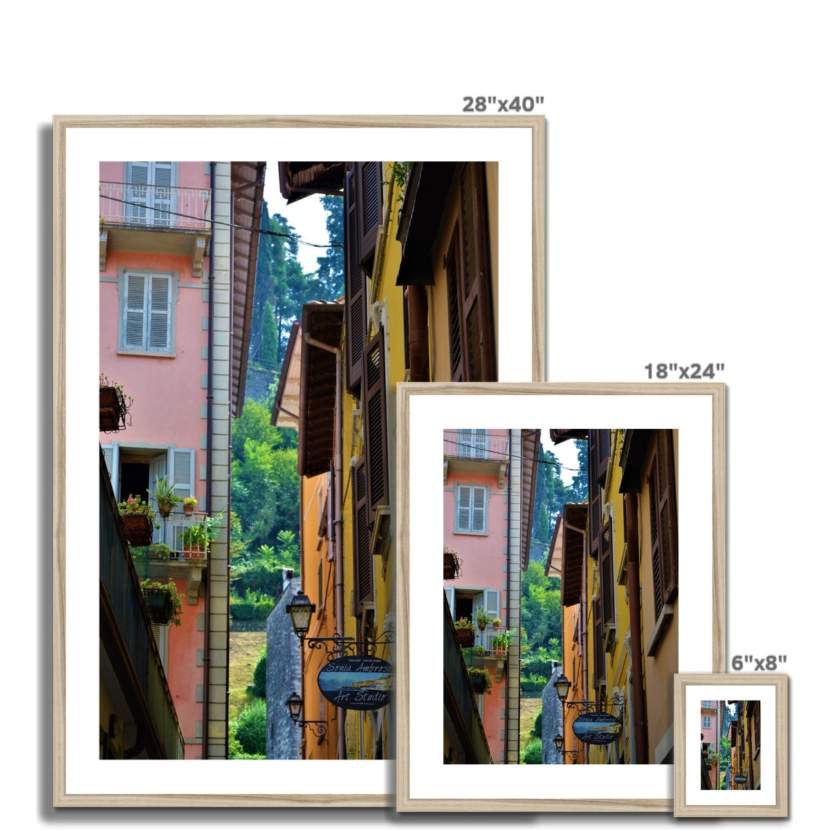 Streets: Como, Italy Framed & Mounted Print