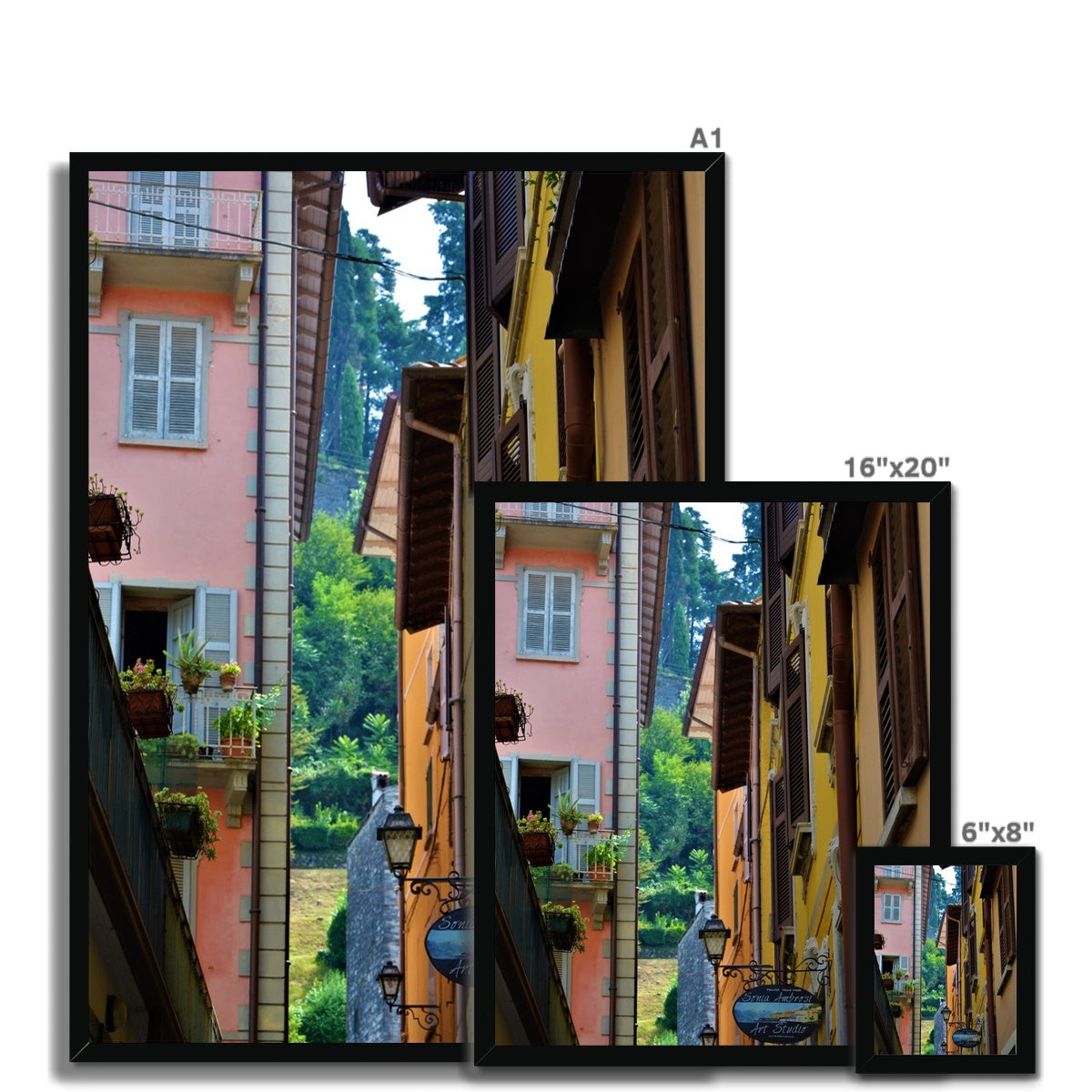 Streets: Como, Italy Framed Print