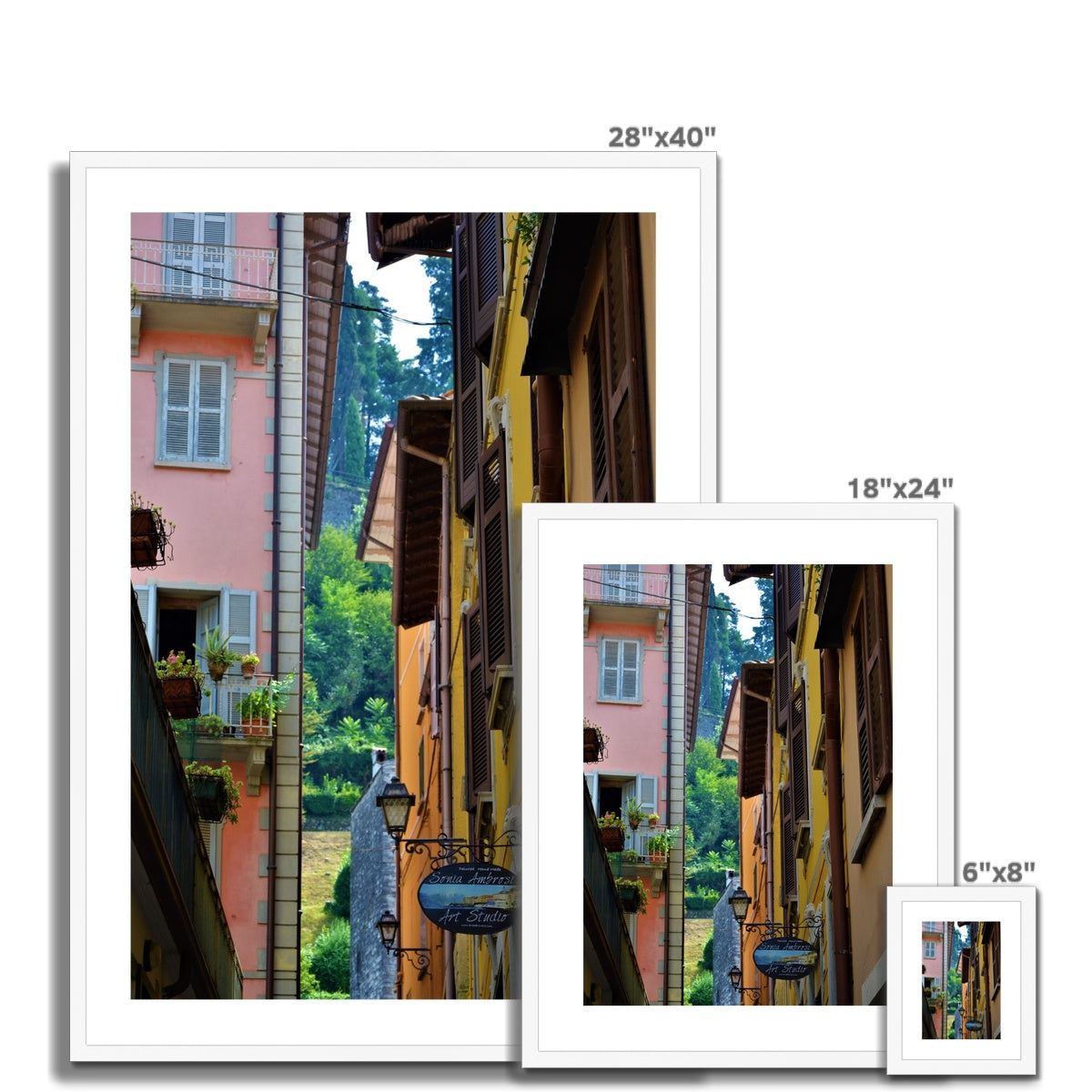 Streets: Como, Italy Framed & Mounted Print
