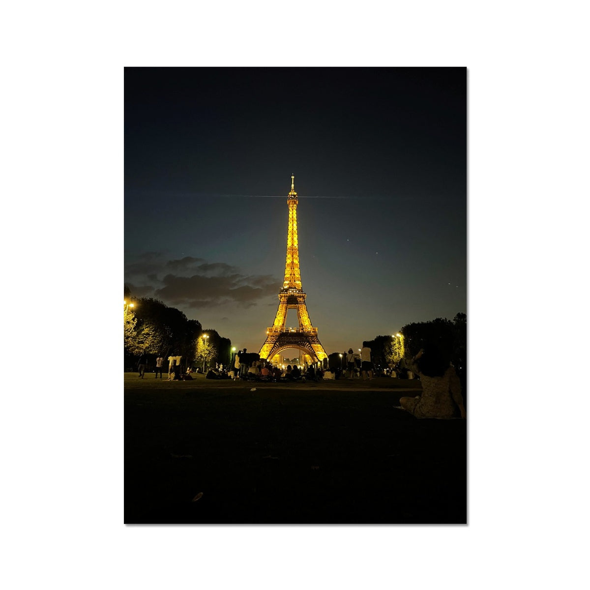 Architecture: Effiel Tower by Night, Paris, France Fine Art Print