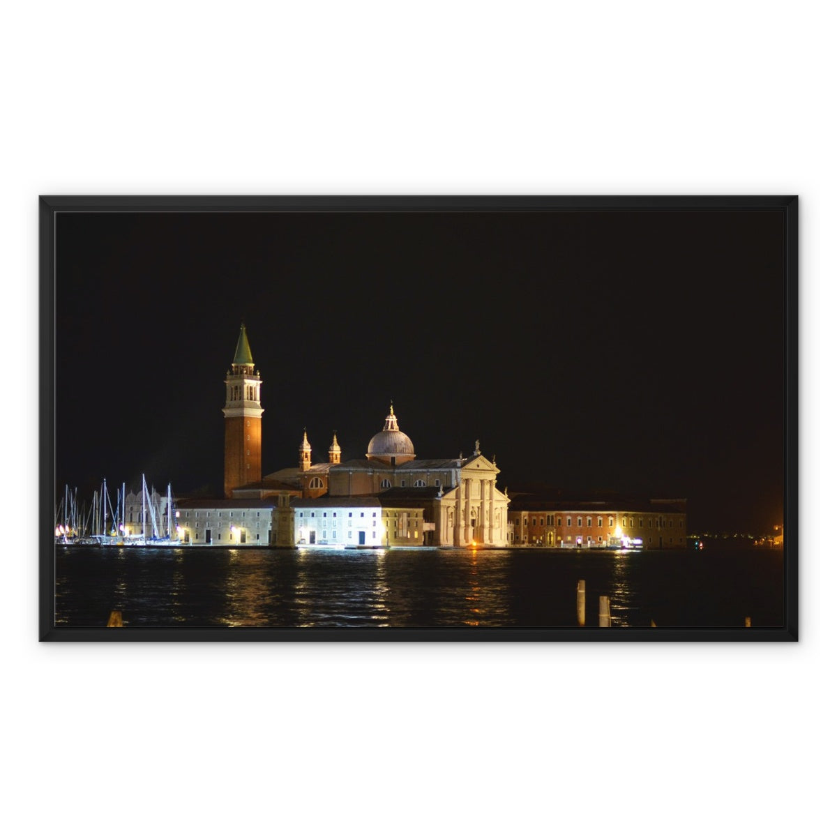 Venice by Night: Piazza San Marco Framed Canvas