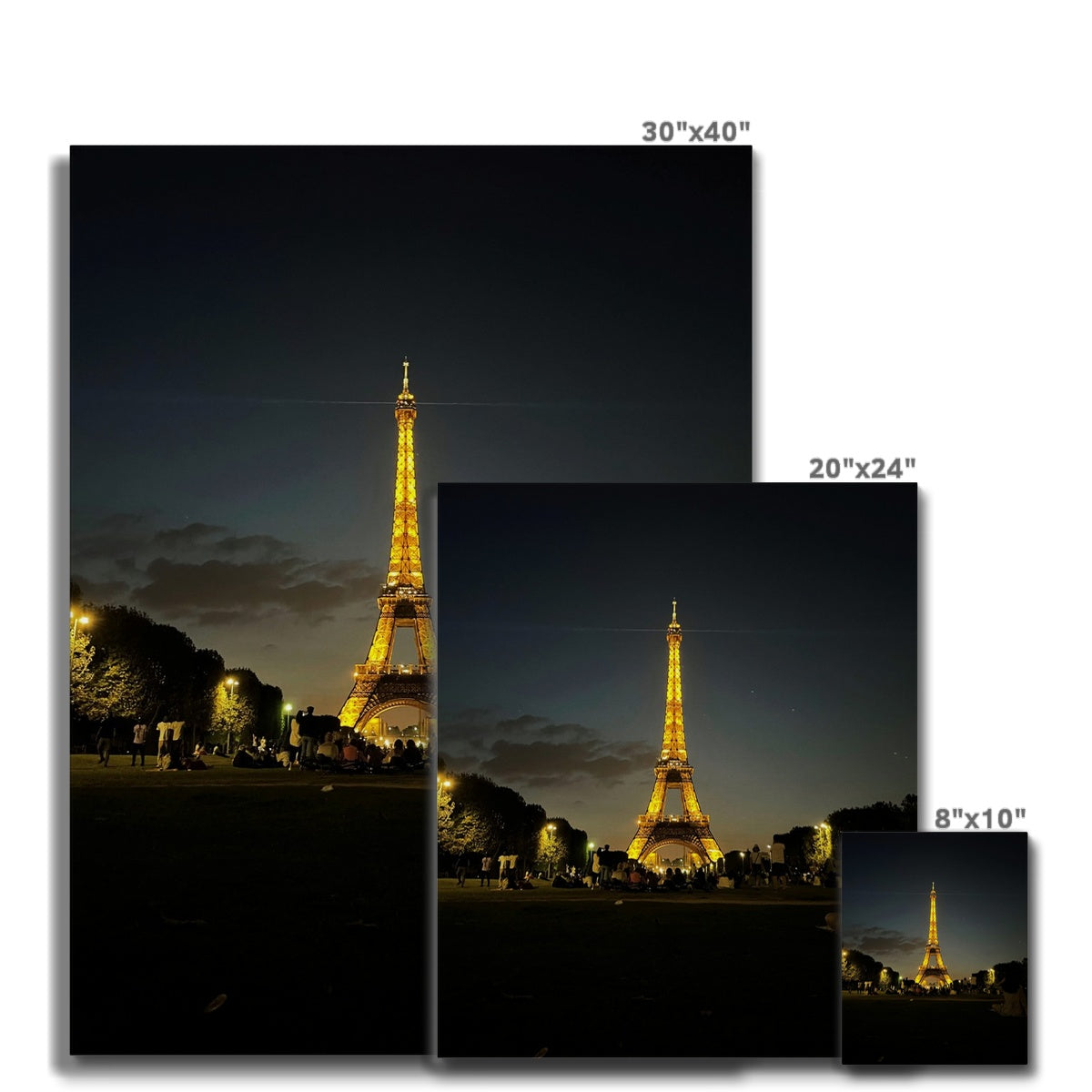 Architecture: Effiel Tower by Night, Paris, France Canvas