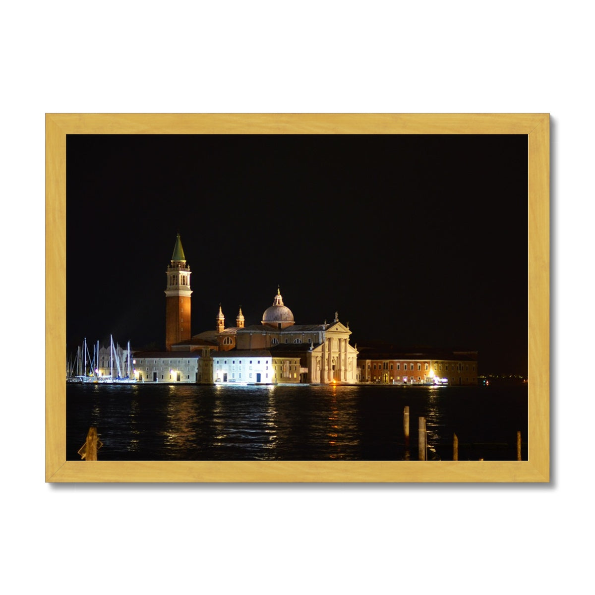 Venice by Night: Piazza San Marco Antique Framed Print