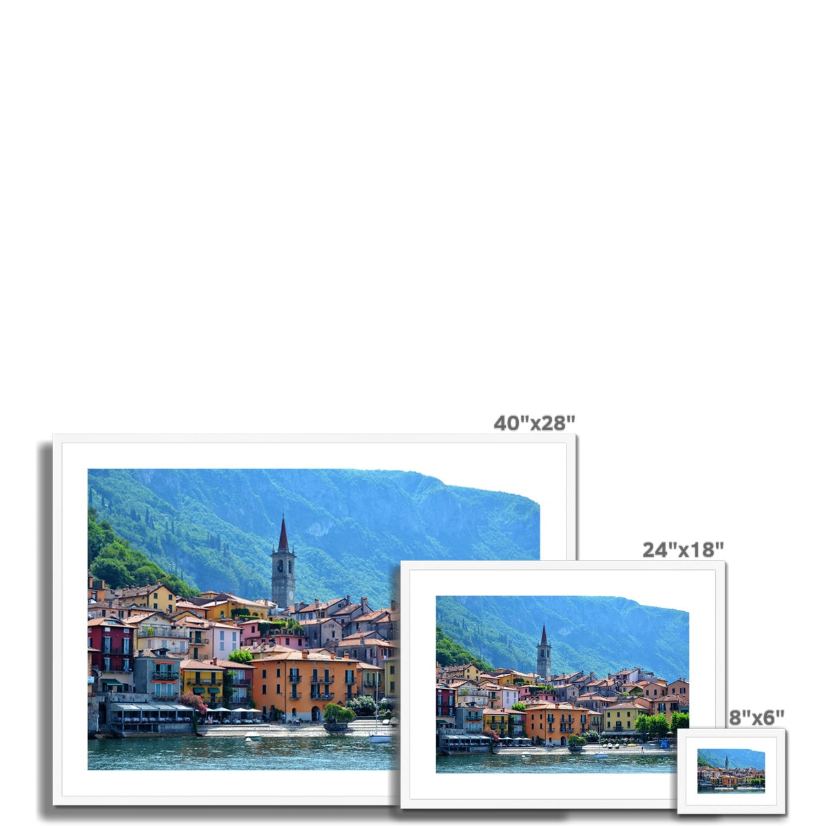 Streets: Lake Como, Italy Framed & Mounted Print