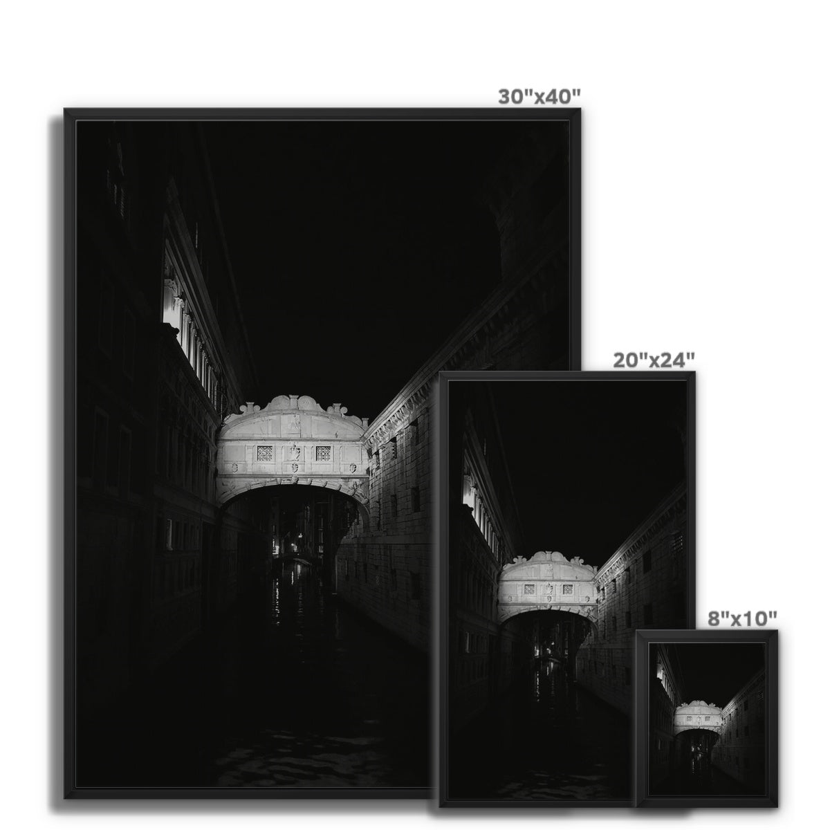 Architecture: Ponte dei Sospiri, Venezia, Italy Framed Canvas