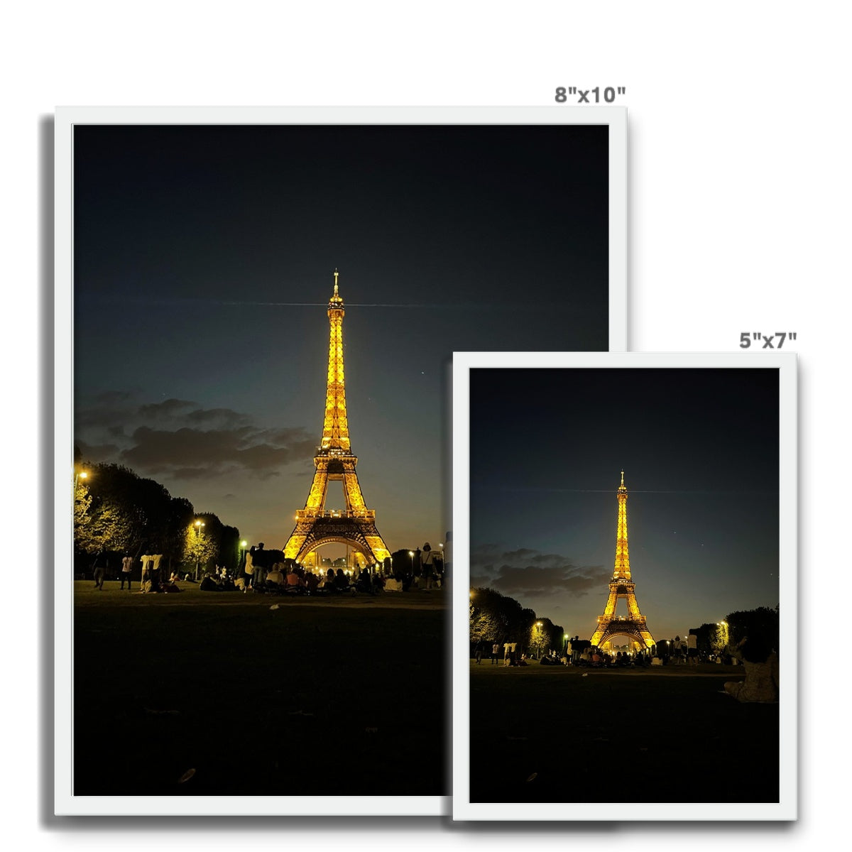 Architecture: Effiel Tower by Night, Paris, France Framed Photo Tile