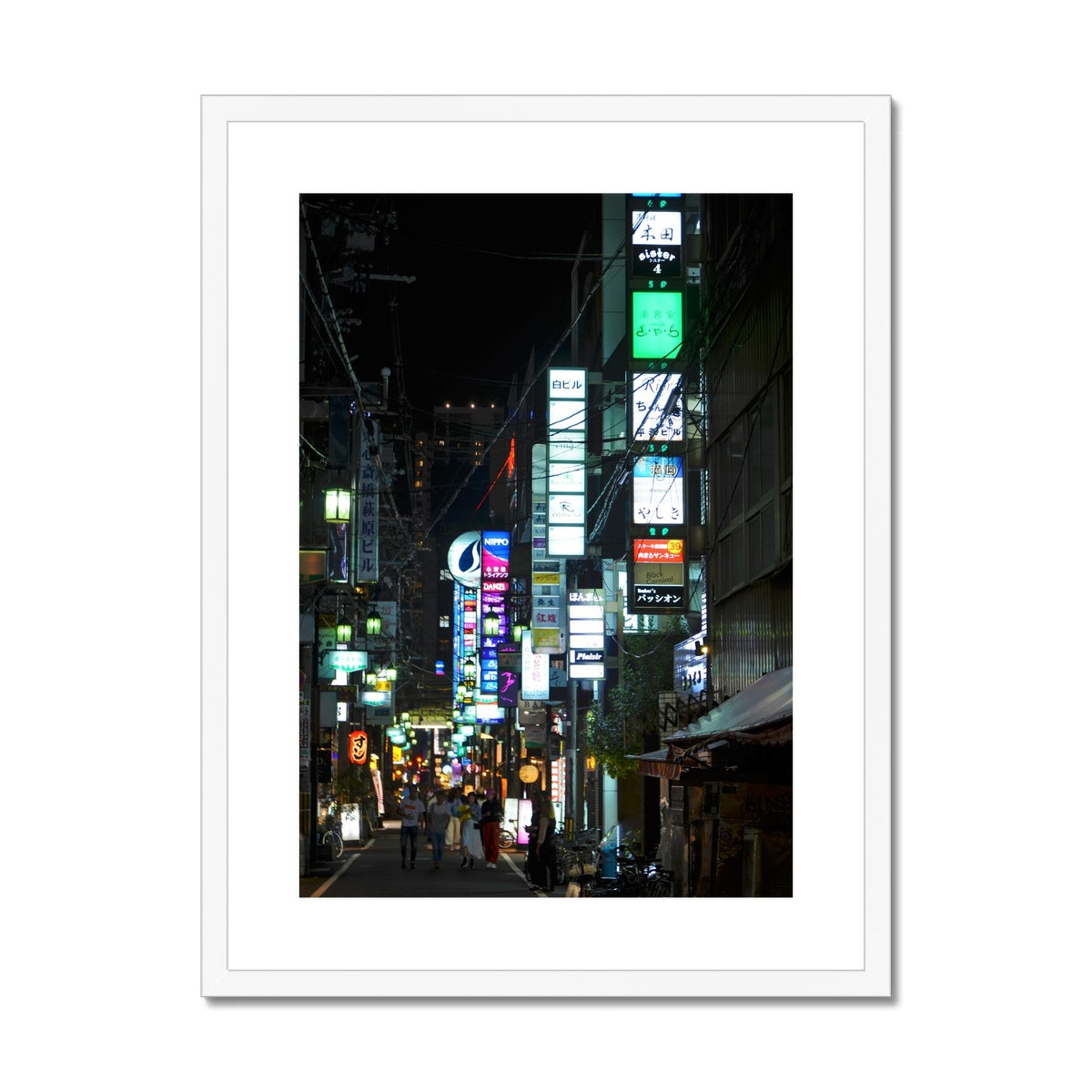 Streets: Neon Lights, Japan Framed & Mounted Print