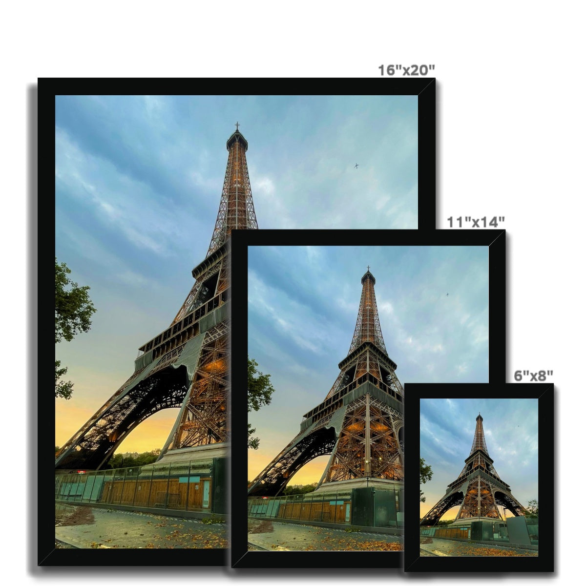 Architecture: Effiel Tower Evening, Paris, France Framed Print