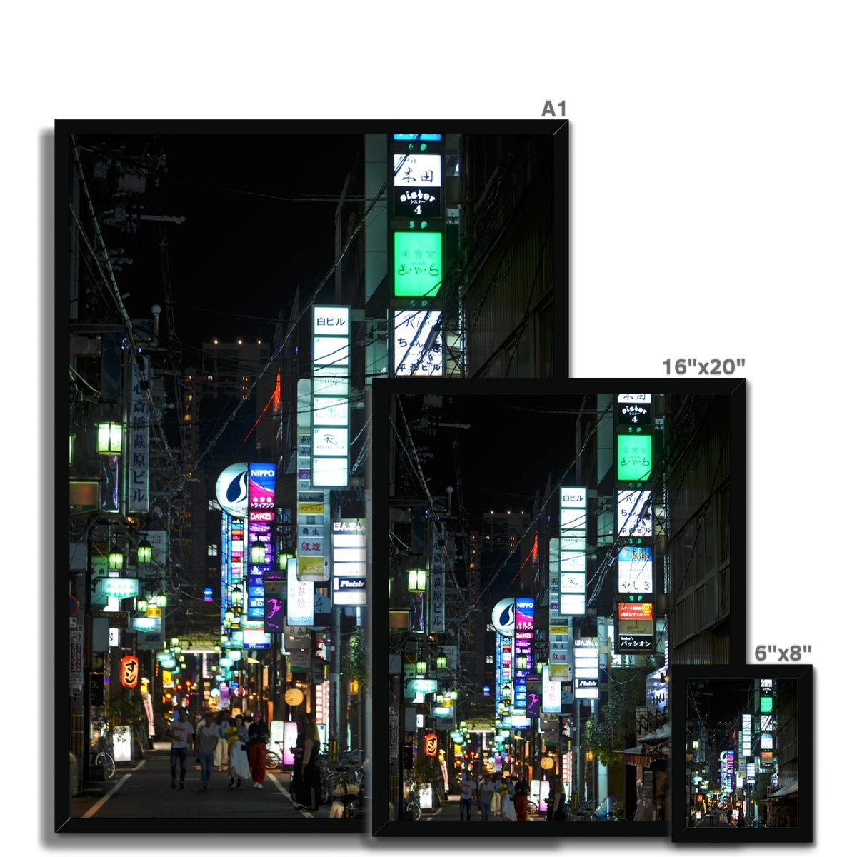 Streets: Neon Lights, Japan Framed Print