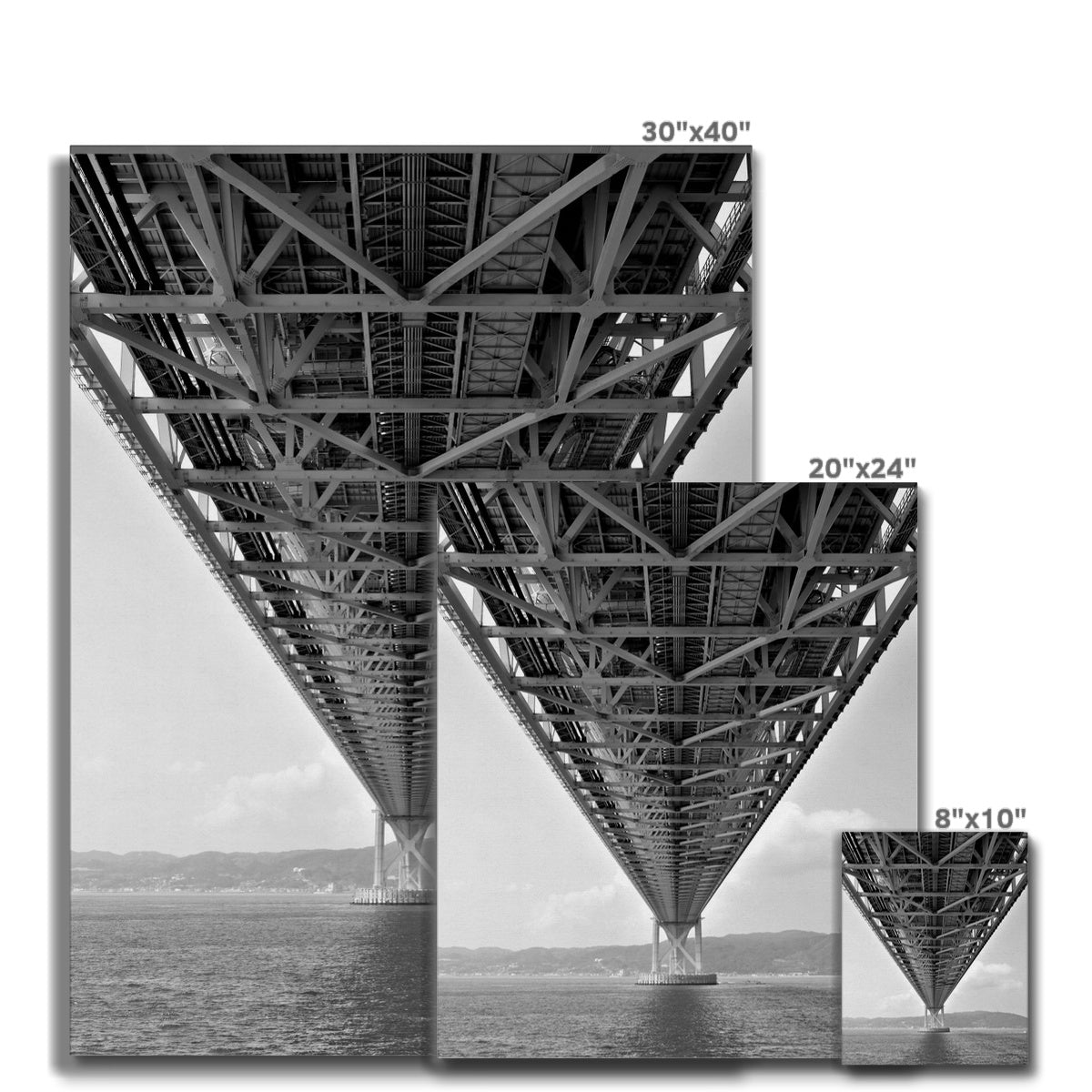 Engineering: Bridge Perspective, B&W Canvas