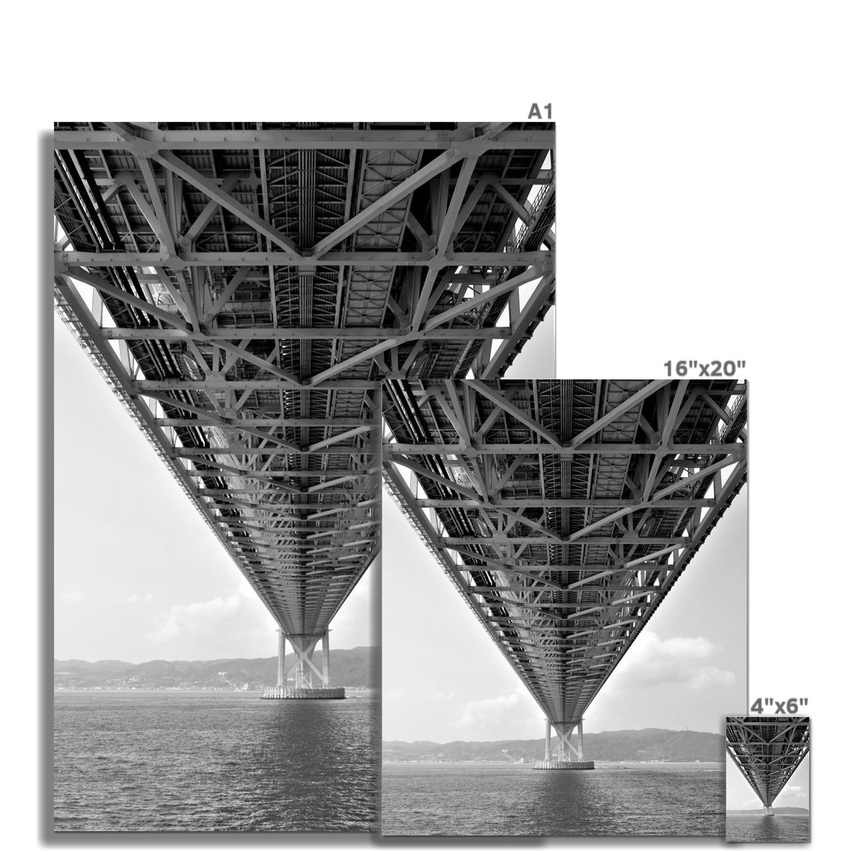 Engineering: Bridge Perspective, B&W Fine Art Print