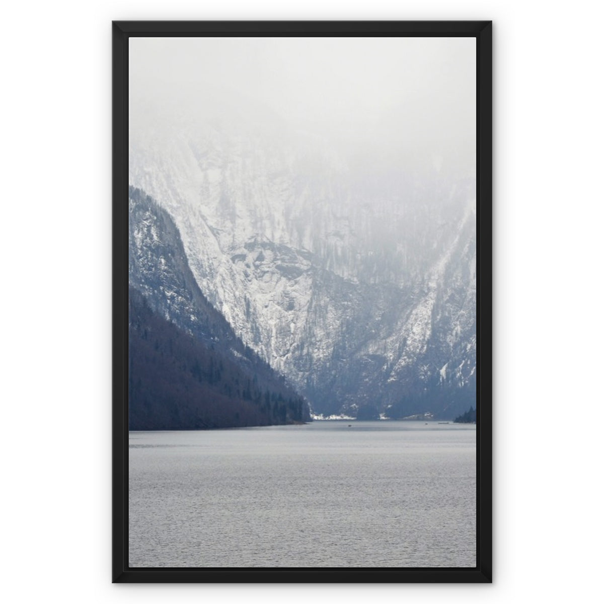 Mountain Lake Landscape Framed Canvas