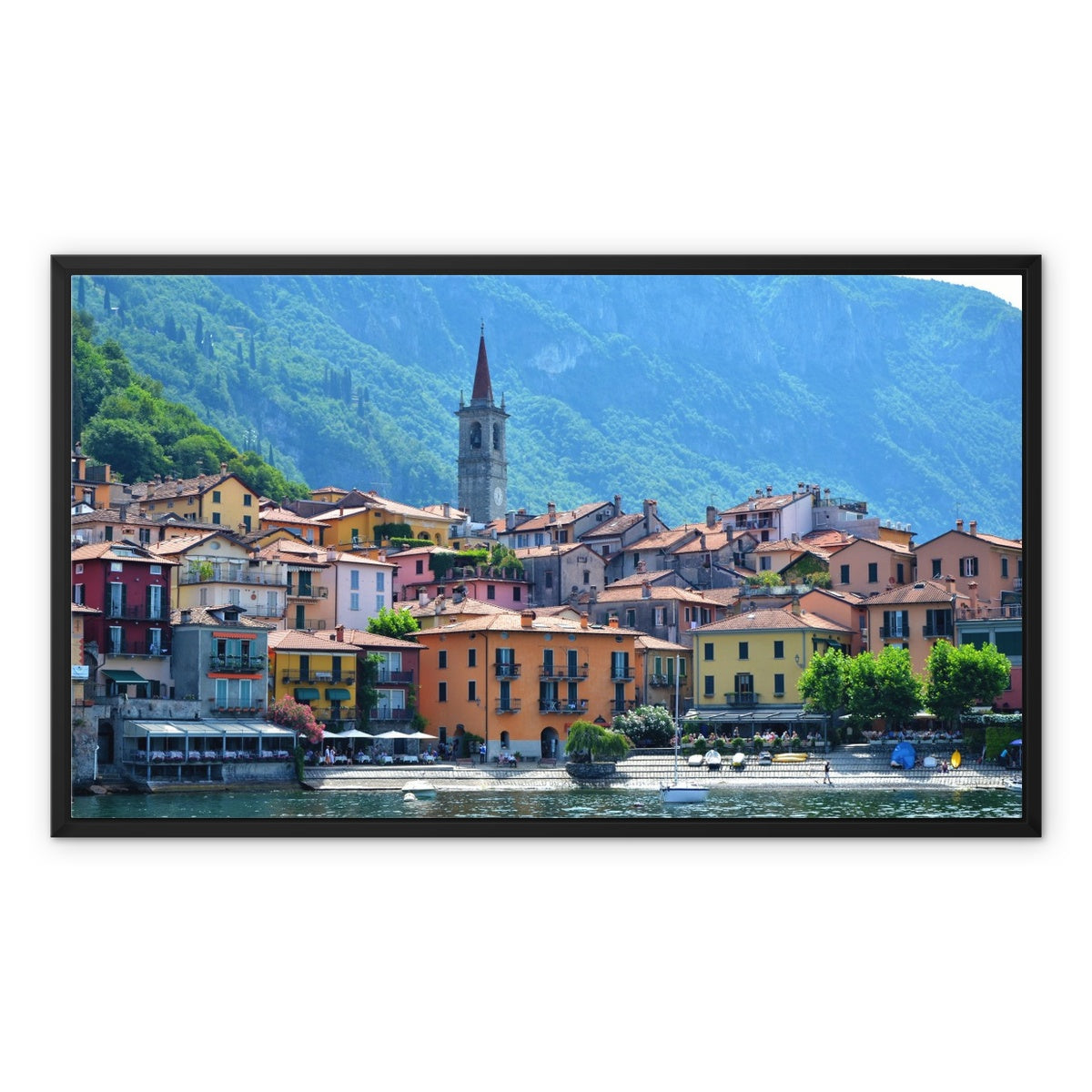 Streets: Lake Como, Italy Framed Canvas