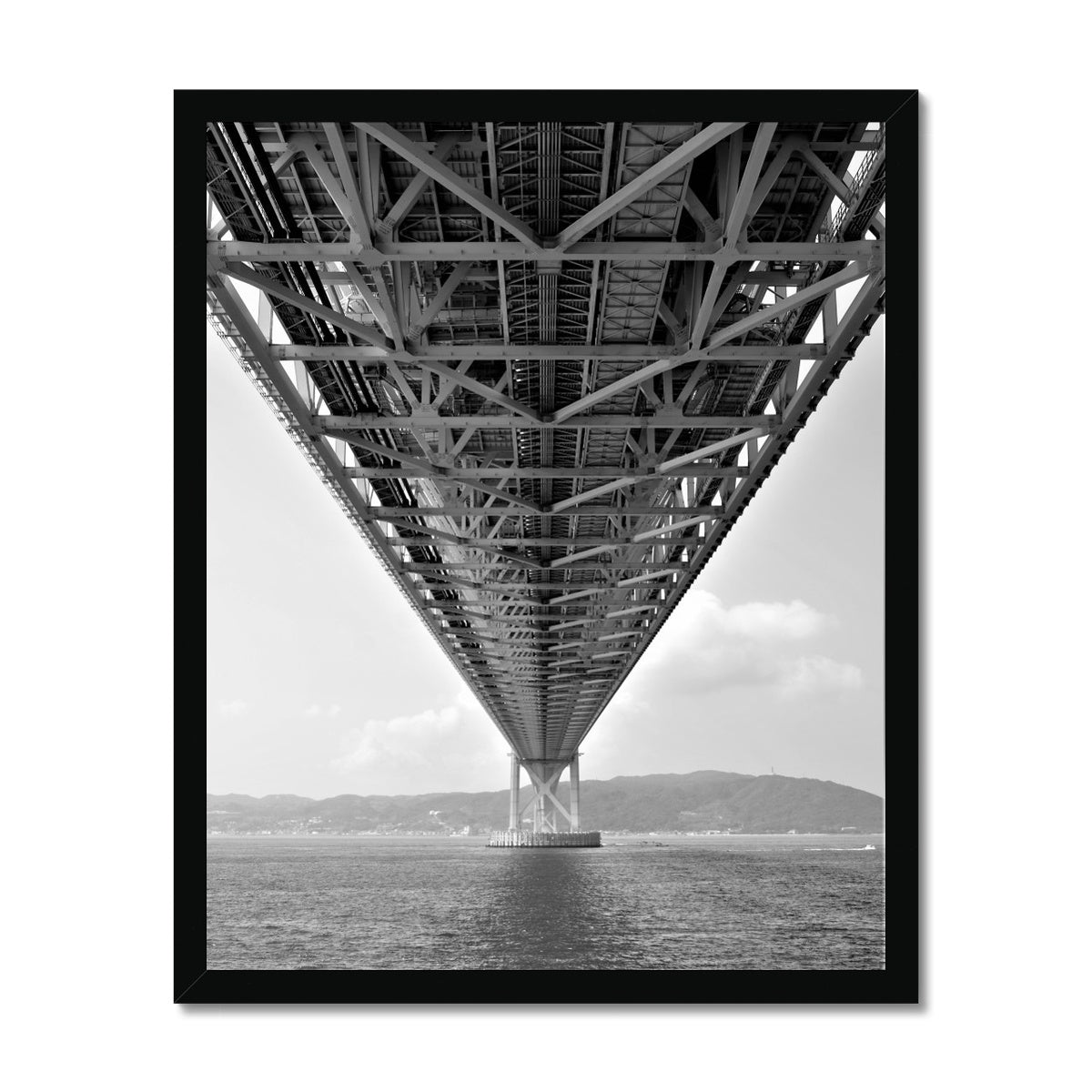 Engineering: Bridge Perspective, B&W Framed Print