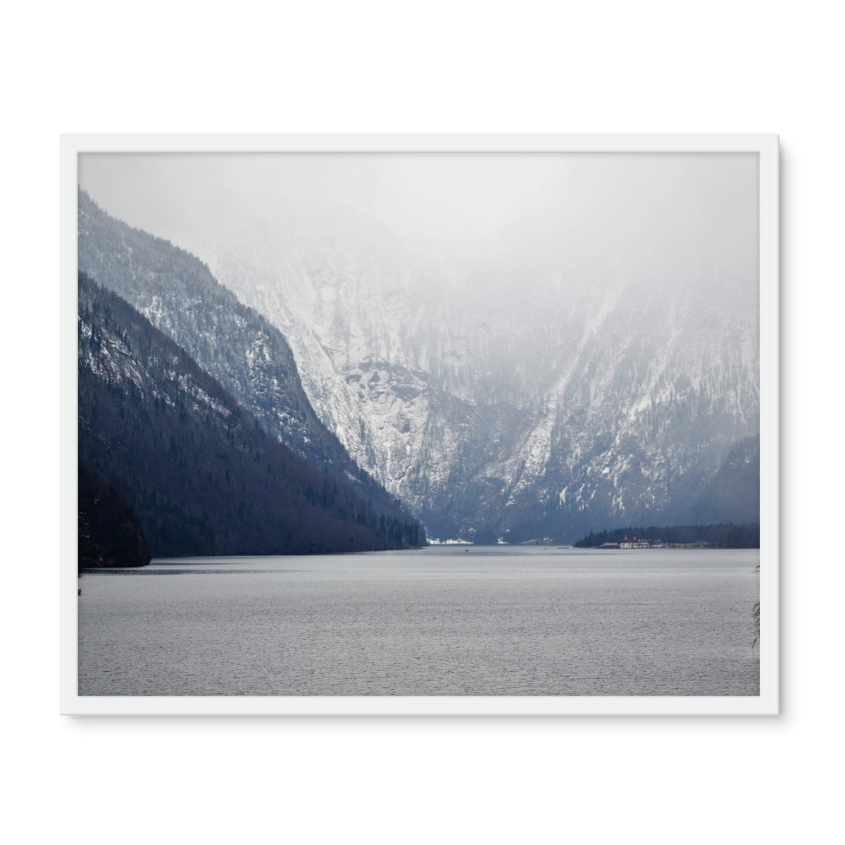 Mountain Lake Landscape Framed Photo Tile