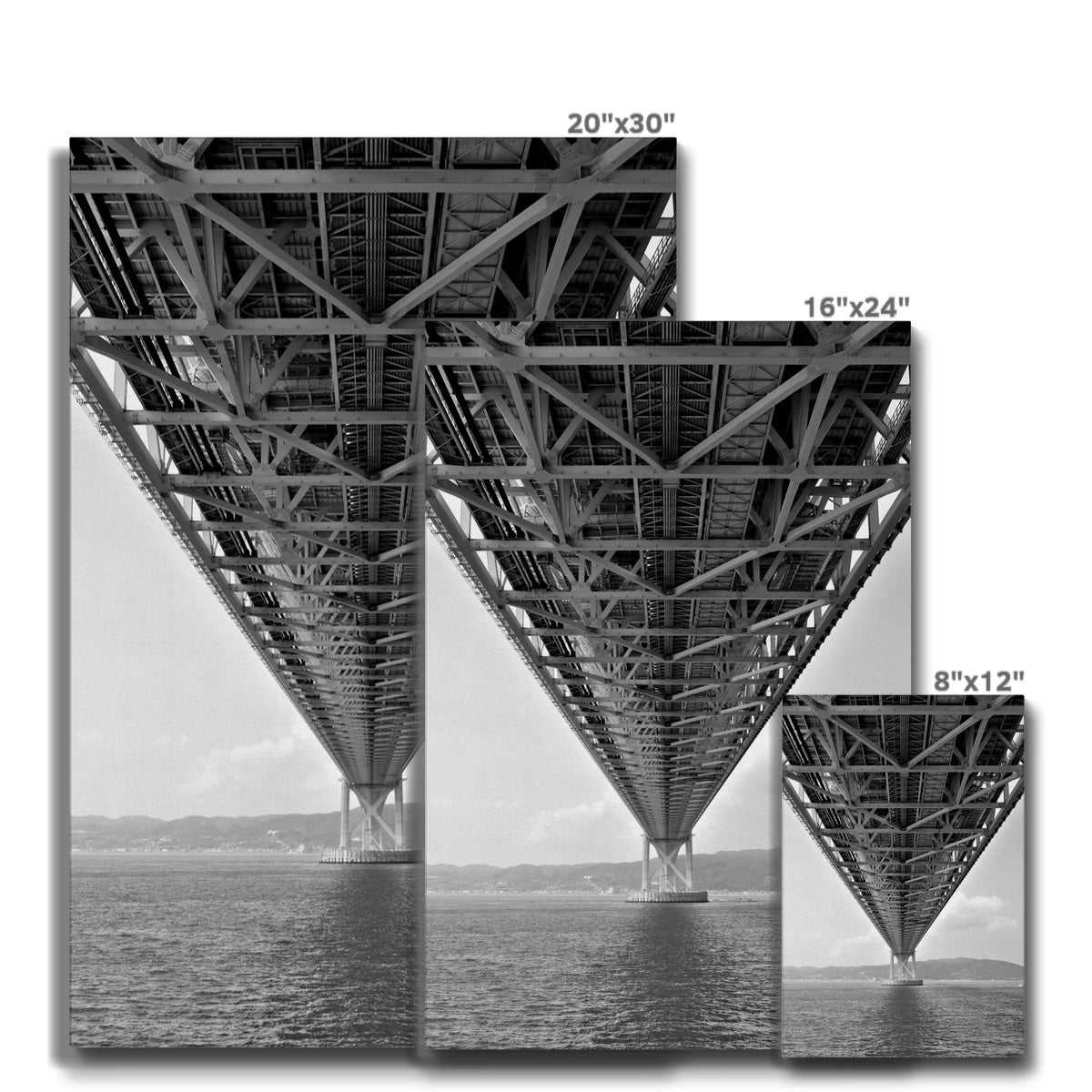 Engineering: Bridge Perspective, B&W Eco Canvas