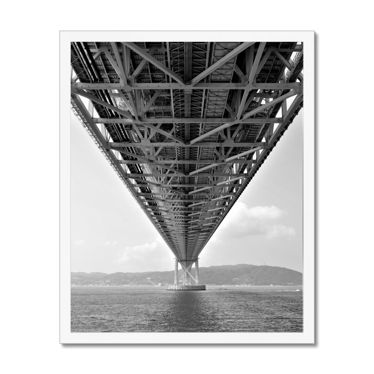 Engineering: Bridge Perspective, B&W Framed Print