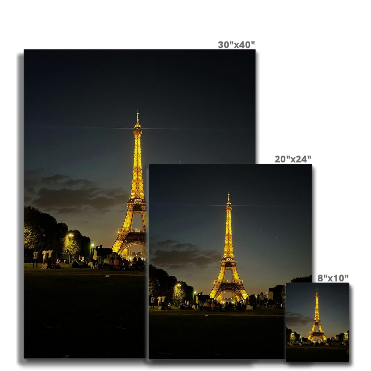 Architecture: Effiel Tower by Night, Paris, France Canvas