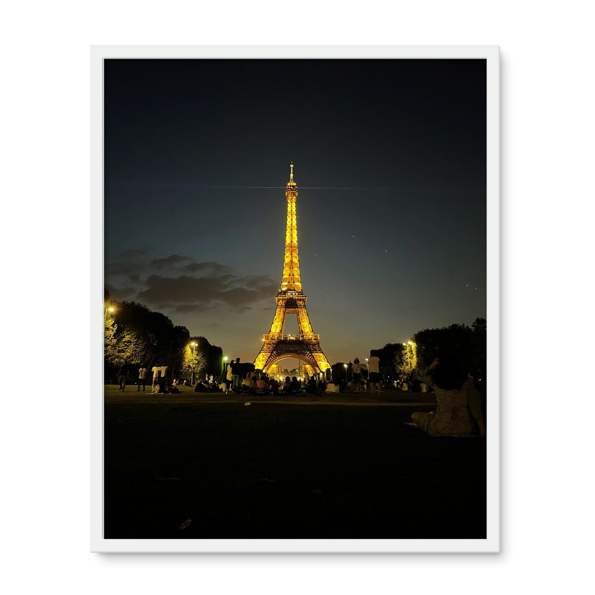 Architecture: Effiel Tower by Night, Paris, France Framed Photo Tile