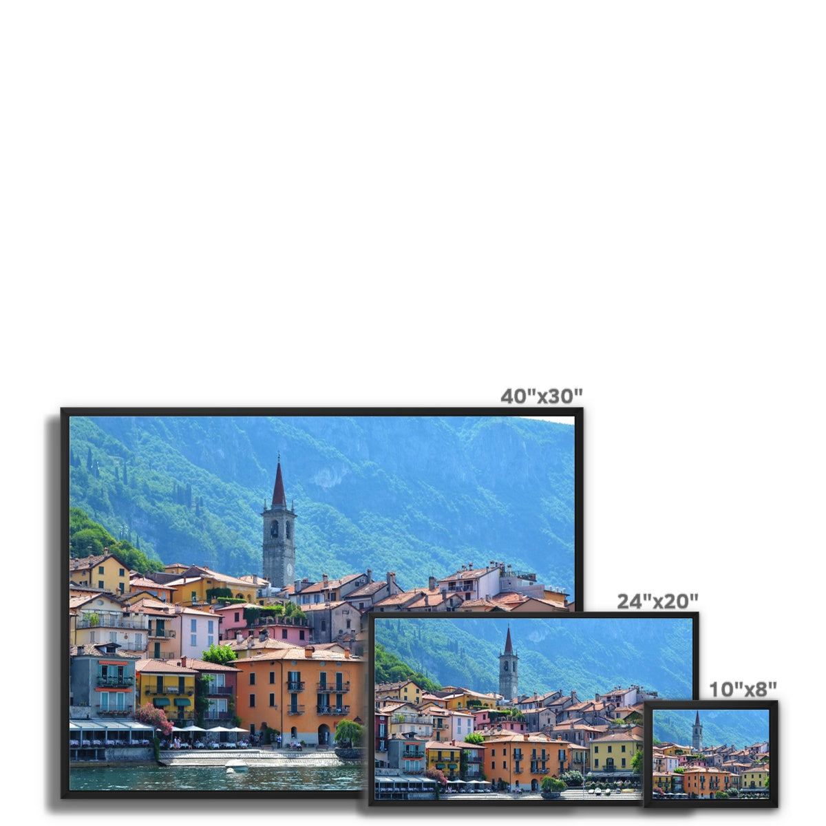 Streets: Lake Como, Italy Framed Canvas