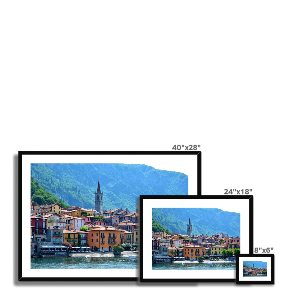 Streets: Lake Como, Italy Framed & Mounted Print