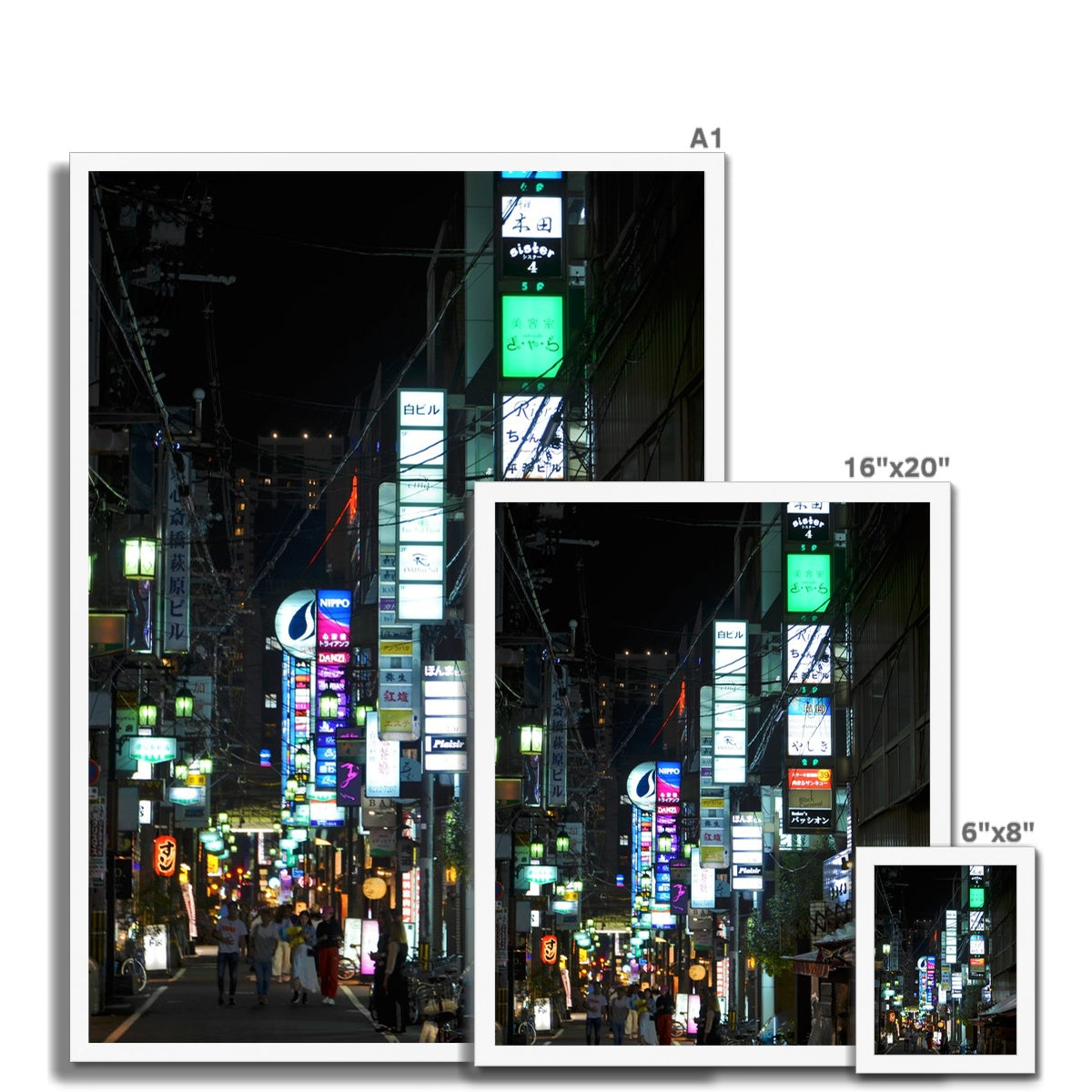 Streets: Neon Lights, Japan Framed Print