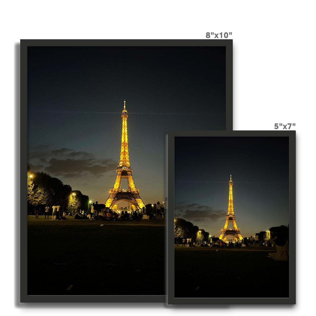 Architecture: Effiel Tower by Night, Paris, France Framed Photo Tile