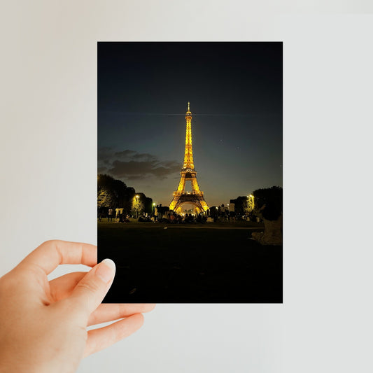 Architecture: Effiel Tower by Night, Paris, France Classic Postcard