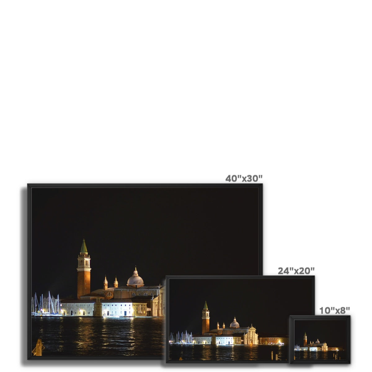 Venice by Night: Piazza San Marco Framed Canvas