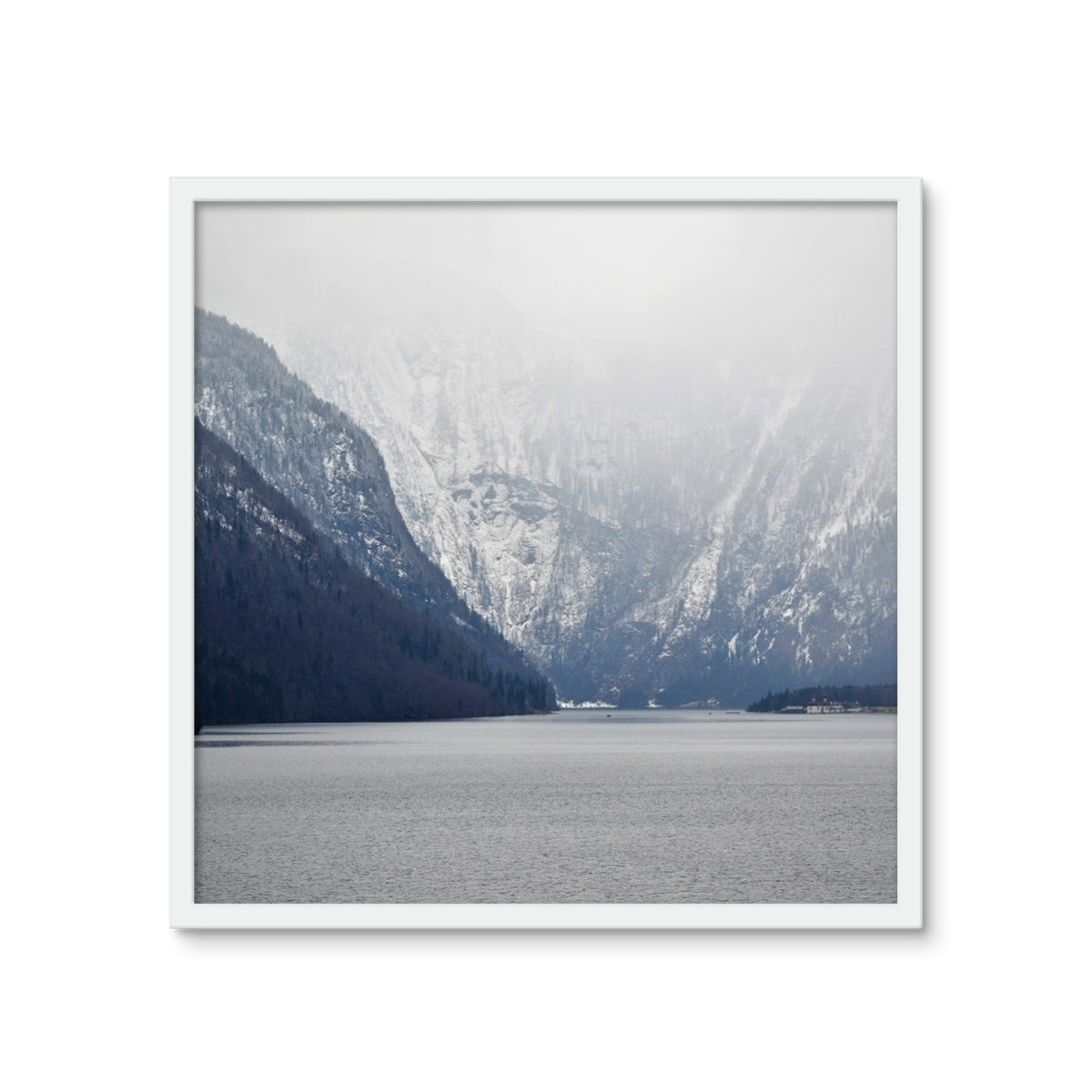 Mountain Lake Landscape Framed Photo Tile