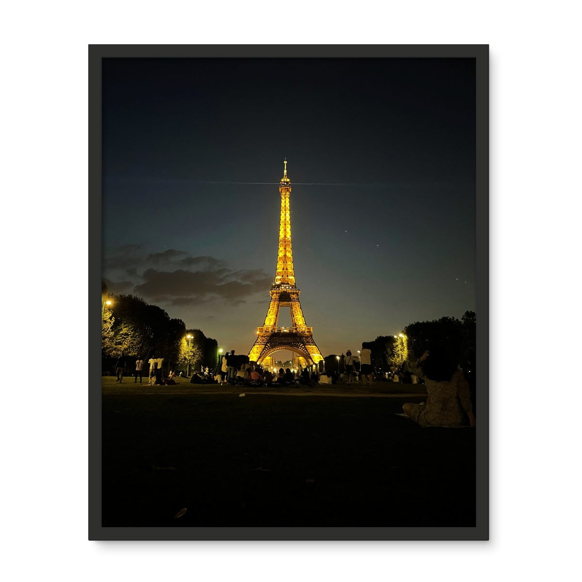 Architecture: Effiel Tower by Night, Paris, France Framed Photo Tile