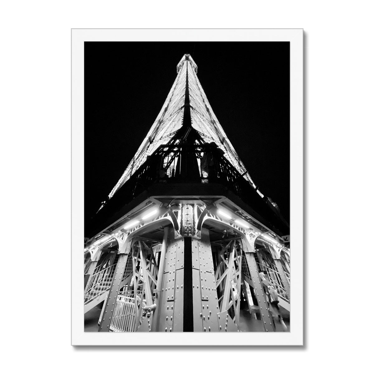 Architecture: Eiffel Tower, B&W, Paris, France Framed Print