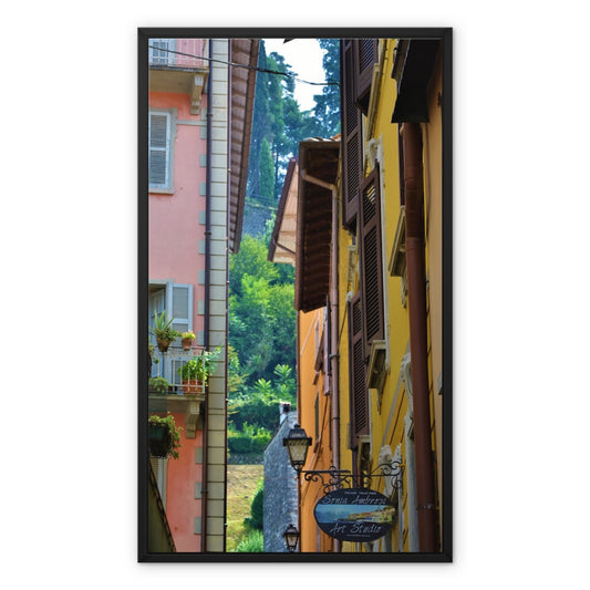 Streets: Como, Italy Framed Canvas