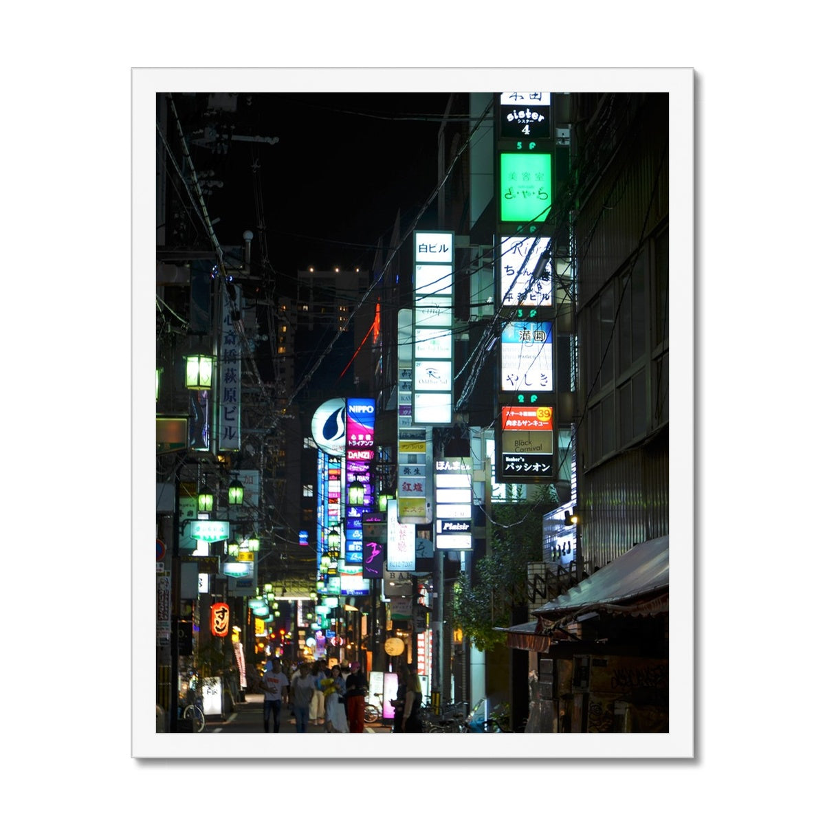 Streets: Neon Lights, Japan Framed Print