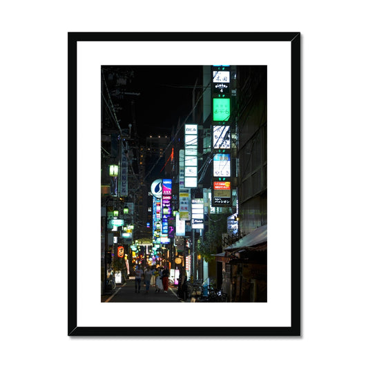 Streets: Neon Lights, Japan Framed & Mounted Print