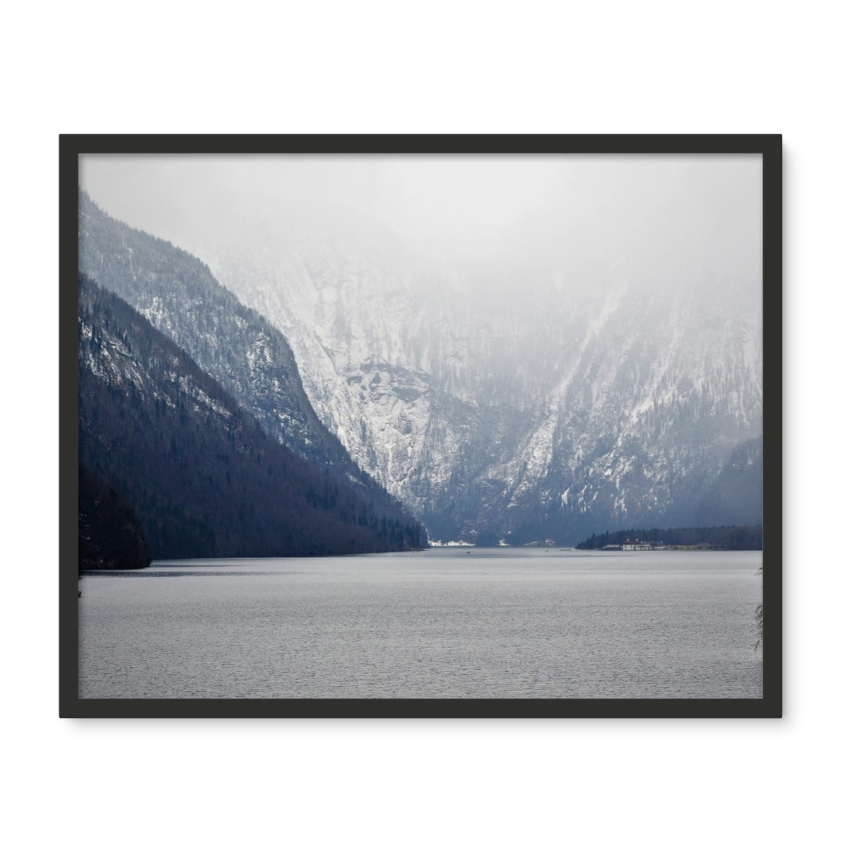 Mountain Lake Landscape Framed Photo Tile