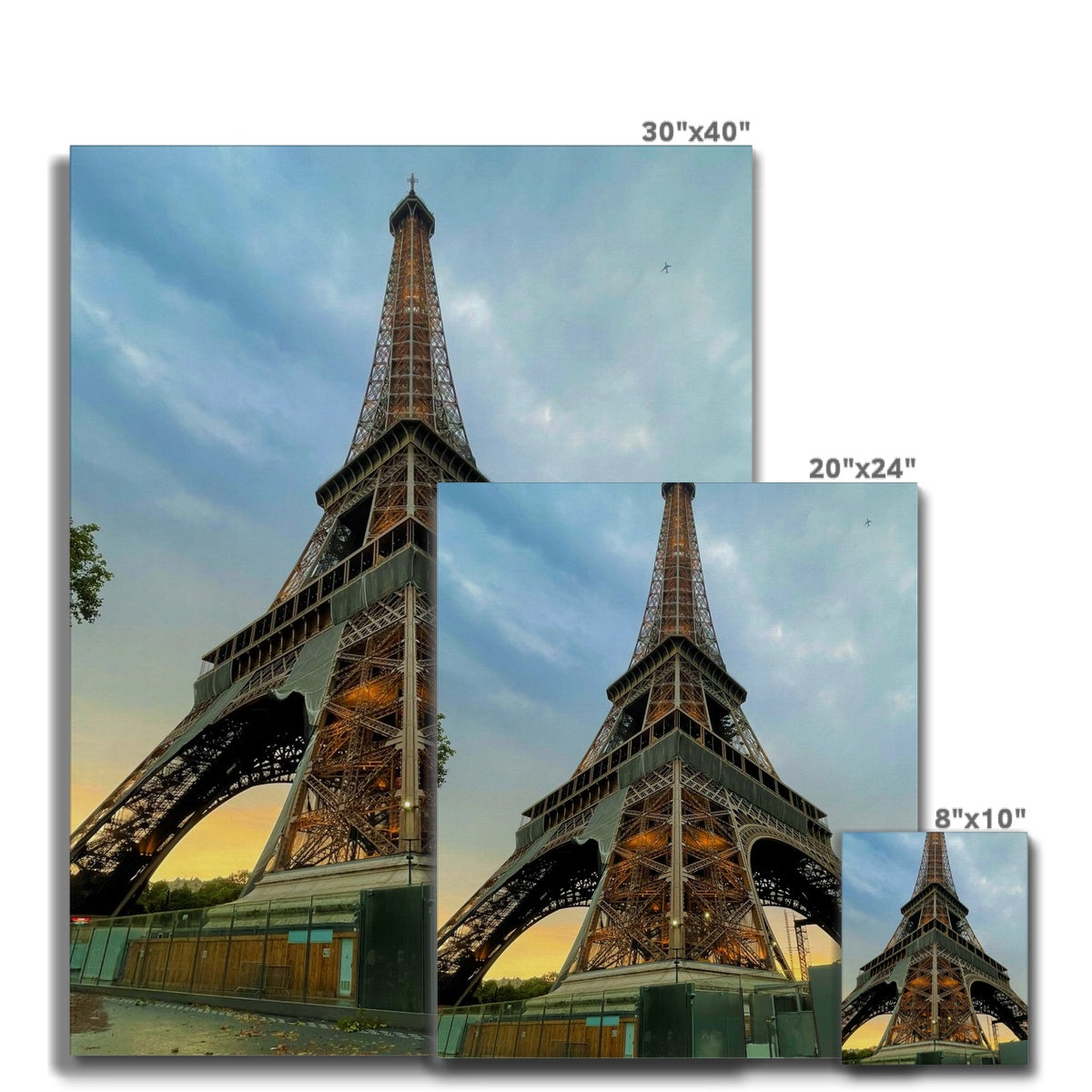 Architecture: Effiel Tower Evening, Paris, France Canvas