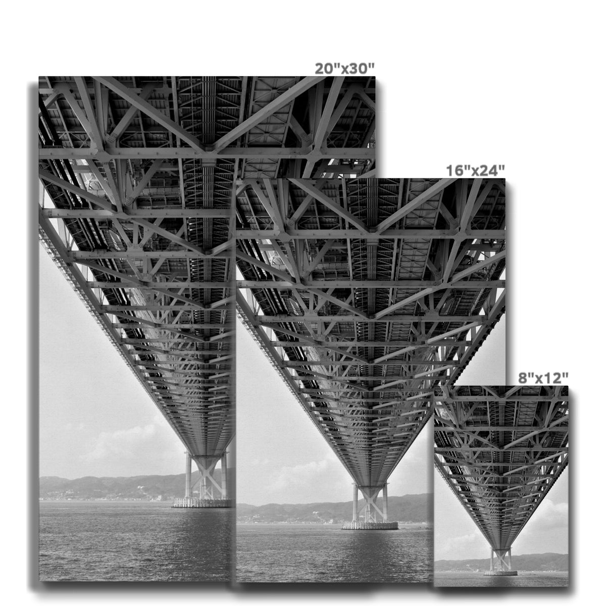 Engineering: Bridge Perspective, B&W Eco Canvas