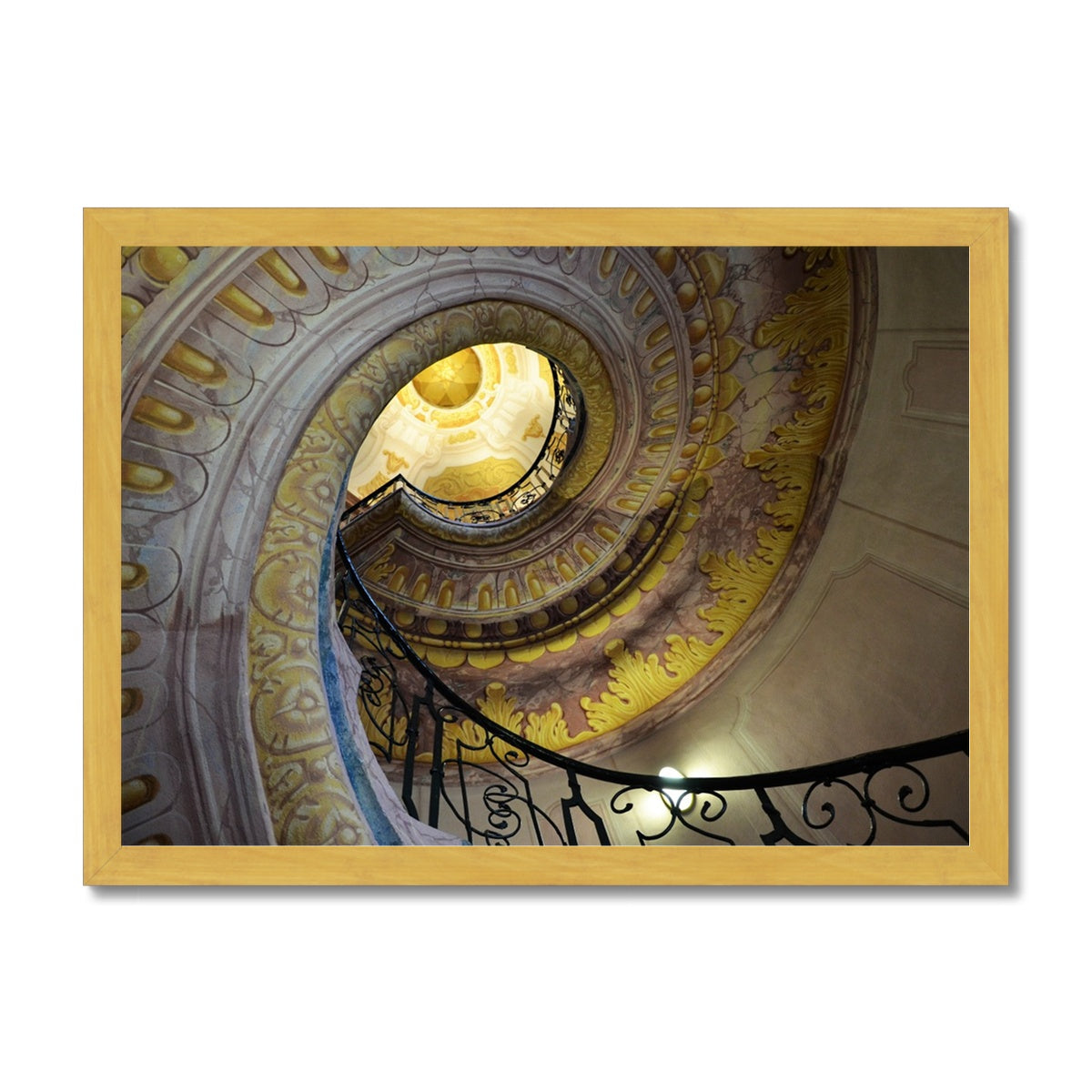 Architecture: Decorative Staircase Antique Framed Print