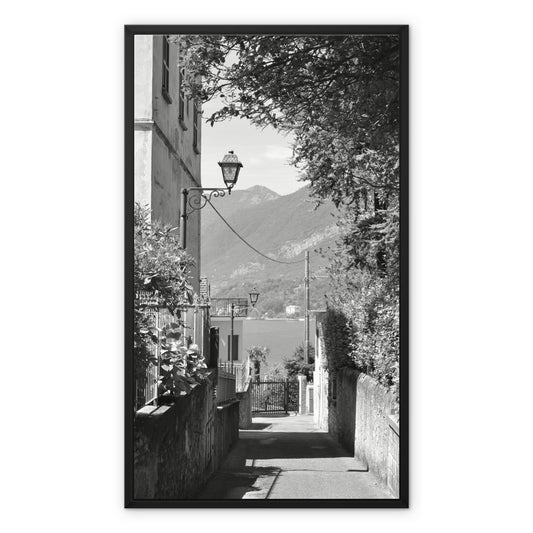 Streets: A Narrow Path Framed Canvas