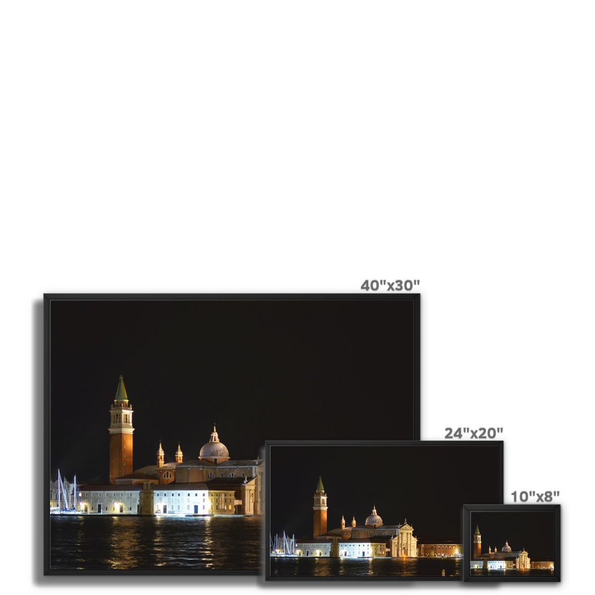 Venice by Night: Piazza San Marco Framed Canvas